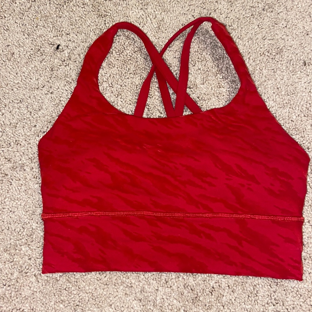 Red lulu lemon sports bra size 2